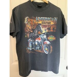 VTG 1991  Harley Davidson American Heritage Size Large Mens T Shirt Holoubek